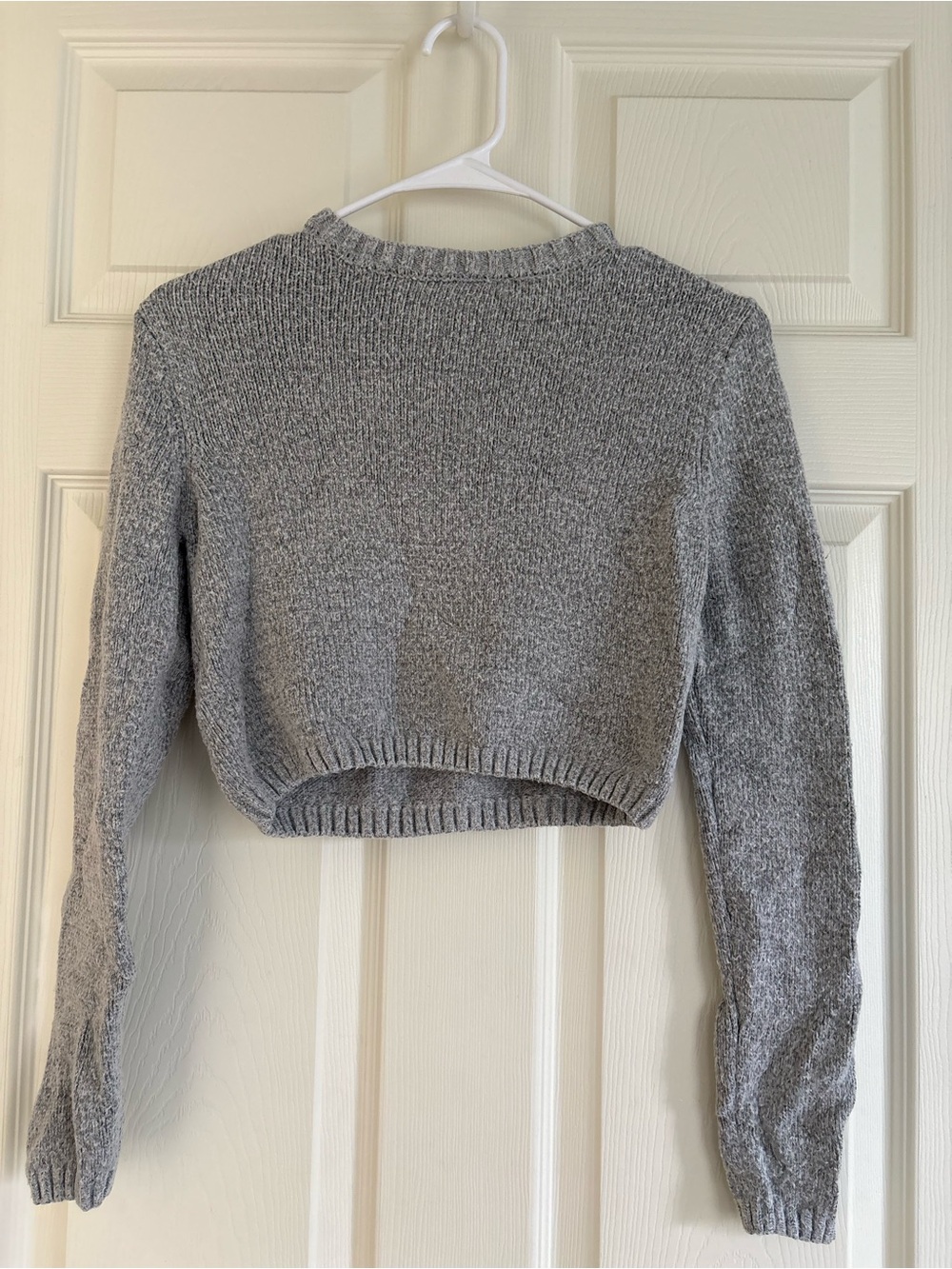 Garage Cropped Crewneck Women’s Sweater - Gray